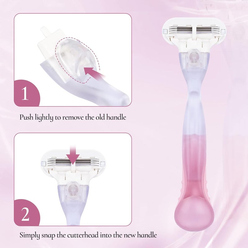 VANEST Replacement Handle Compatible with Gillette Venus, Comfort Glide Razor Handle Non-slip Ergonomic Handles for Women (Pink) - Image 5